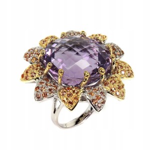 Pierścionek ametyst 25.15 ct srebrny 925 r 12