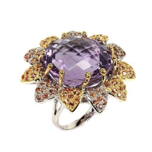 Pierścionek ametyst 25.15 ct srebrny 925 r 12