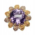 Pierścionek ametyst 25.15 ct srebrny 925 r 12