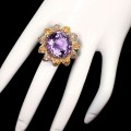 Pierścionek ametyst 25.15 ct srebrny 925 r 12