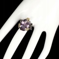 Pierścionek srebrny naturalny ametyst kwarc r18