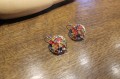 Kolczyki złoto 14K diamenty szafiry certyfikat