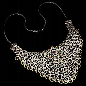 Naszyjnik szafiry rubelity 925 certyfikat