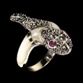 Pierścionek naturalne rubiny srebro 925 r 14