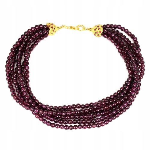 Bransoletka srebrna 925 naturalne granaty rubiny