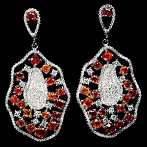 Srebrne kolczyki 925 naturalne szafiry Songea 4