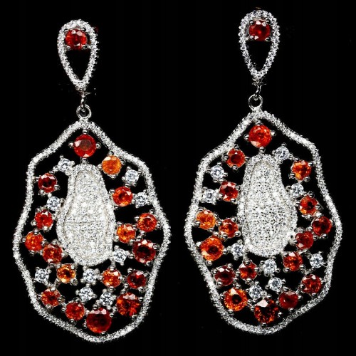 Srebrne kolczyki 925 naturalne szafiry Songea 4