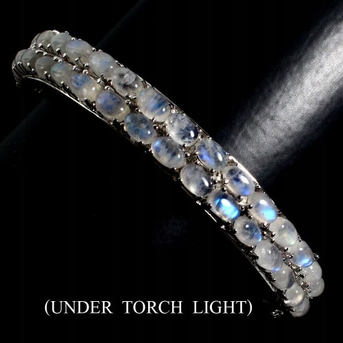 Piękna srebrna bransoleta kamień księżycowy