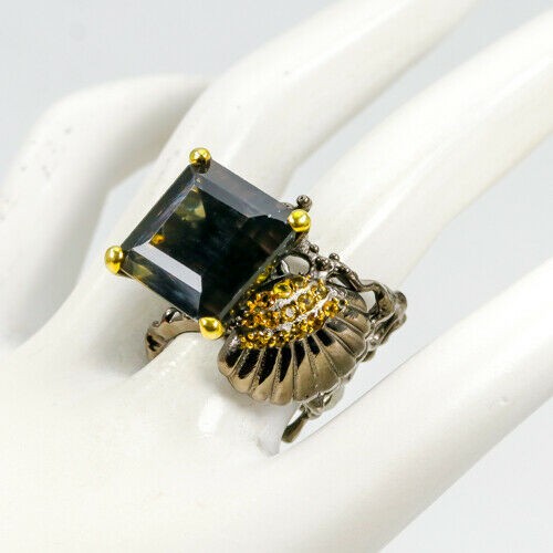 Pierścionek naturalny 925 fluoryt spinele 15.5