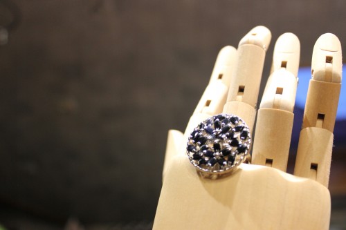 Pierścionek 925 srebrny naturalne szafiry r.16