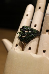 Pierścionek naturalne oliwiny diopsydy 17