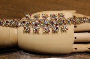 Srebrna bransoletka naturalne szafiry certyfikat 1