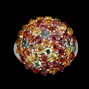 Piękny pierścionek naturalne szafiry Songea 20