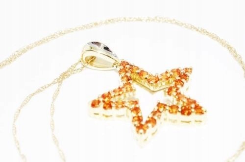 Złoty naszyjnik gwiazdka diament certyfikat