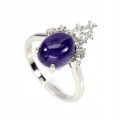Pierścionek srebrny czaroit r. 16.5 925 naturalne