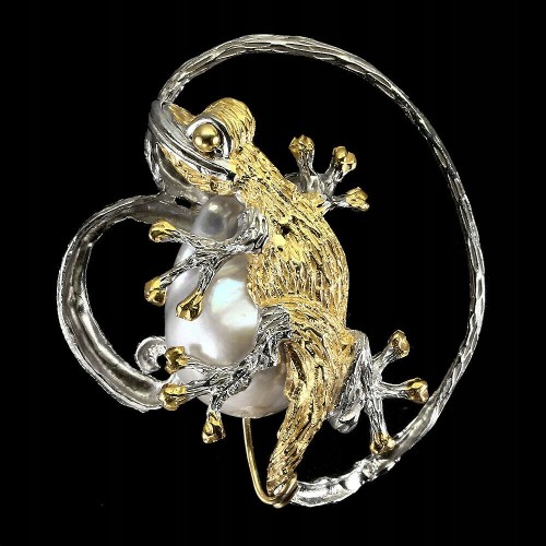 Wisiorek srebro perła 925 naturalne kameleon