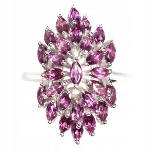 Srebrny pierścionek naturalne rodolity r 18.5