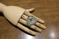 Broszka oliwiny szafir paw 925 srebro