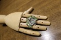 Broszka oliwiny szafir paw 925 srebro