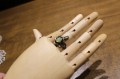 Pierścionek opal granat 925 r 17 kałamarnica