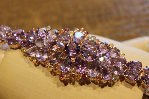 Silver bracelet amethyst 925 sapphires 3 IF
