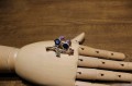 Silver sapphires Songea brooch with natural rubies 925
