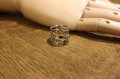 Ring natural 925 silver sapphires Songea size 12 2