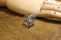 Ring natural 925 silver sapphires Songea size 12 2