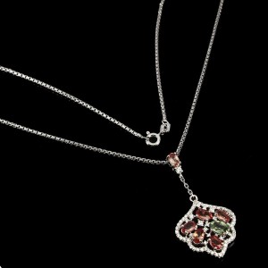 Naszyjnik szafiry cyrkonie srebro 925 piękny