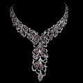 925 silver necklace rubies natural marcasites 2
