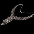 925 silver necklace rubies natural marcasites 2
