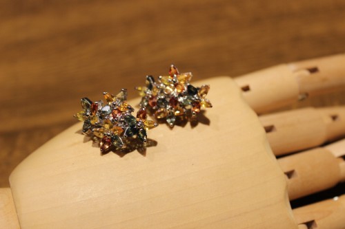 Kolczyki szafiry Songea padparadża zielone 12