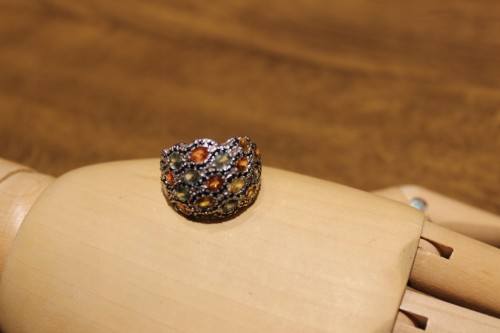 Ring sapphires Songea padparadscha size 16