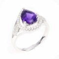 Natural ring (925) amethyst cubic zirconia size 14