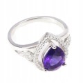 Natural ring (925) amethyst cubic zirconia size 14