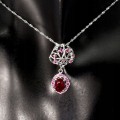Ruby silver necklace cubic zirconia 925 natural 3