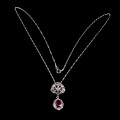 Ruby silver necklace cubic zirconia 925 natural 3