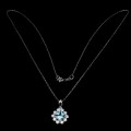Naszyjnik srebrny 925 Swiss Blue topaz cyrkonie 3