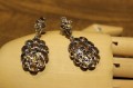 Silver 925 champagne zircons earrings