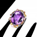 Pierścionek ametyst 37.00ct r 15.5 certyfikat