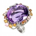 Pierścionek ametyst 37.00ct r 15.5 certyfikat