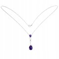 Srebrny naszyjnik naturalne ametysty cyrkonie 7