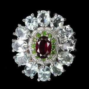 Pierścionek naturalne tanzanity granat r 15