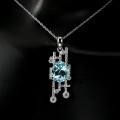 Srebrny naszyjnik Sky Blue topaz 925 naturalny 2