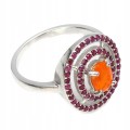 925 silver opal ring with pink sapphires size 18