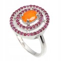 925 silver opal ring with pink sapphires size 18