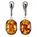 Srebrne kolczyki naturalne bursztyny 925 3