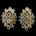 Natural zircon earrings, white topaz, 925 silver