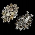 Natural zircon earrings, white topaz, 925 silver