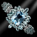 Srebrna bransoletka cyrkony  topaz 1 certyfikat